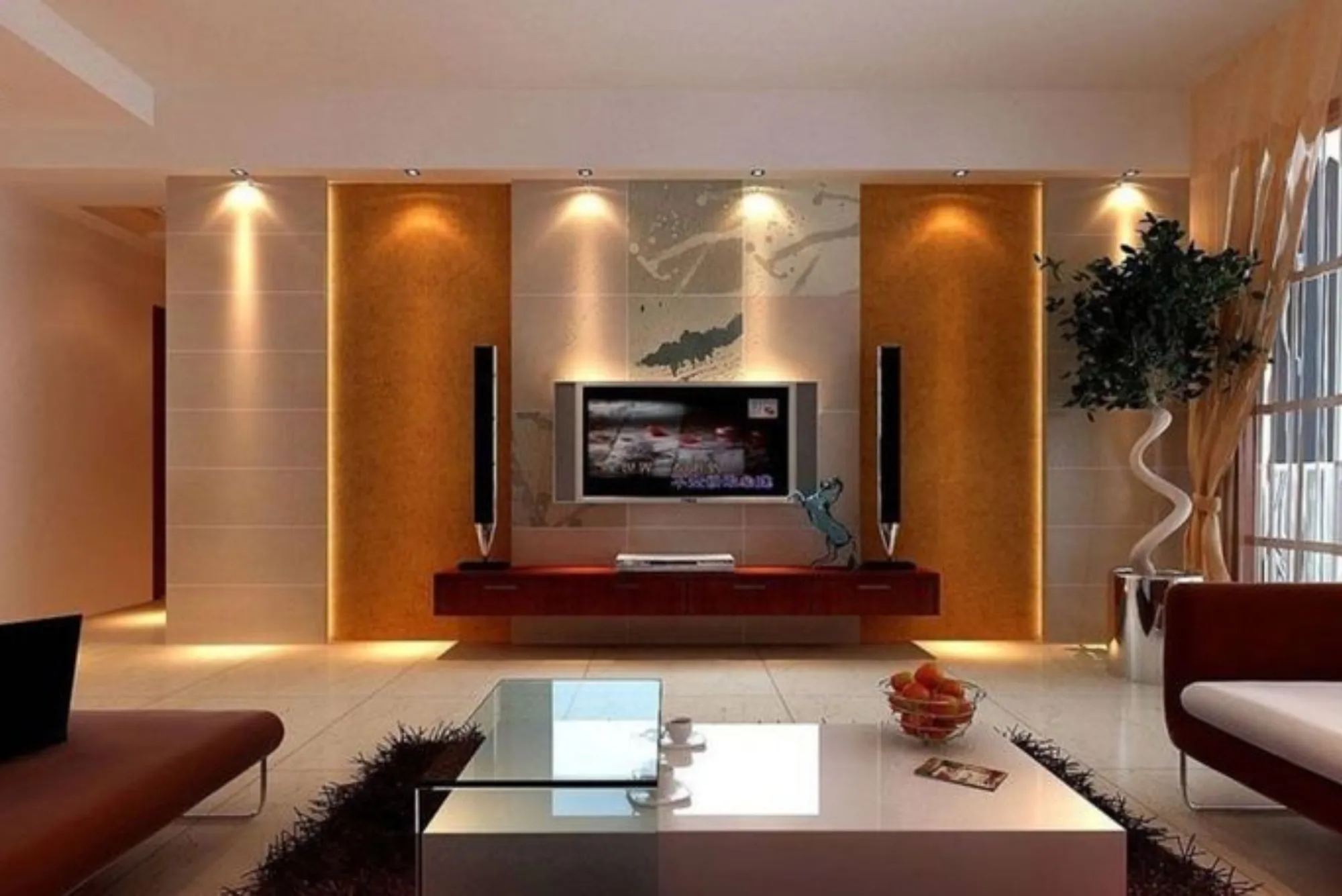 TV Design for Living Room 2D